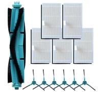 Kit de reposición con cepillo de rodillo principal, 5 filtros y 6 cepillos laterales para sistema de vacío robótico MEDION X41 SW X41 SW+ X42 SW+ MD 12034