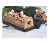 Kit de repostería - Lily Cook - Taller de tronco de Navidad - Molde para tronco de Navidad - Bandeja para bizcocho - Plateado y azul