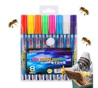 Kit De Reproducción De Abejas - Suministro Auxiliar, Identificador De Queen | Estado De Marcador Colorido 8-pack, Herramientas Apicultores Durables Con Tinta No Descolorante Para La Manejo De La