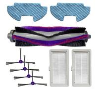 Kit de repuesto compatible para Samsung Powerbot-E VR05R5050WK: 1 cepillo principal, 4 cepillos laterales flexibles, 2 paños lavables, para alfombras, azulejos y parquet