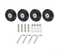 Kit de repuesto de 4 ruedas de equipaje, para ruedas giratorias de carrito con ejes y tornillos, piezas de reparación de maletas giratorias para rodillos de 50 mm, 45 mm, 60 mm, goma silenciosa (60 x