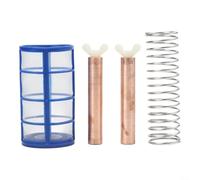 Kit de repuesto de ánodo de cobre, para ionizador solar de piscina con resorte roscado de cesta y tornillos de ala, compatible con la mayoría de unidades, juego de piezas de plástico de 6 piezas