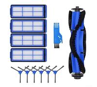 Kit de repuesto de aspiradora de 12 piezas para Eufy para RoboVac 11S Max, 15C Max, 30C Max - Incluye cepillo principal, 6 cepillos laterales, 4 filtros HEPA, cepillo de limpieza azul