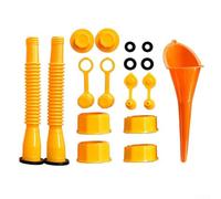 Kit de repuesto de boquilla de gas de 17 piezas con embudo, diseño flexible a prueba de derrames para tanques de 1, 2, 5, 10 galones, fácil de instalar, juego de piezas amarillas para transferencia de