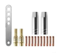 Kit de repuesto de boquilla de soldadura 15 piezas para 15AK para antorcha MIG con compatibilidad para equipos de soldadura que funcionan a 180 A