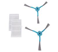 Kit de repuesto de cepillo lateral y filtro para aspiradoras cecotec para conga 9590, AI Spin 10090 y Ultra Power - 2 cepillos + 2 filtros