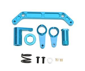 Kit de repuesto de conjunto de dirección RC de aleación de aluminio, componentes metálicos de dirección RC para camiones JLB 1/10, bloques de dirección mejorados para bricolaje con (Azul)