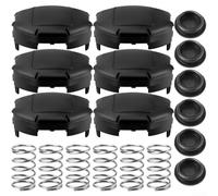 Kit de repuesto de cubierta de cabezal de recortadora para Feed 400, incluye resortes y, compatible con SRM-225 SRM-230 PAS-225, para construcción ABS para jardín (6 piezas)