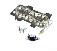 Kit de repuesto de elemento calefactor para secadora Samsung: DC47-00019A con termostato DC47-00018A y fusible térmico DC96-00887A, 6.5 x 9.8 pulgadas, plateado