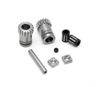 Kit de repuesto de engranajes extrusores de doble accionamiento de acero inoxidable, 7 unidades, incluye engranajes, eje principal, rodamientos de agujas y tuercas para alimentación consistente de