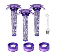 Kit de repuesto de filtro de aspiradora V8 mejorado de 7 piezas compatible con Dyson V8 nueva versión SV25 / Dyson V7 nuevo modelo SV37 aspiradora inalámbrica, 3 prefiltros + 3 postfiltros + 1 cepillo