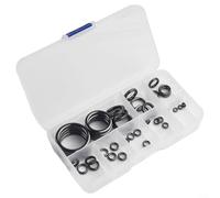 Kit de repuesto de ojo de caña de pescar con 40 anillos guía de cerámica para construcción y reparación de caña, tamaños 5#-30#, negro, 66 gramos (40 piezas)