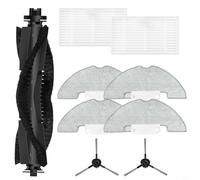 Kit de repuesto de paño de trapeador de filtro lateral principal para Cleanova para robot Vexilar W7/W9/W11/W15, incluye cepillo principal, cepillos laterales, filtros, almohadillas de microfibra para