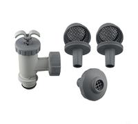 Kit de repuesto de piscina sobre el suelo para Intex 26004E con rejillas de filtro de montaje de válvula de émbolo y boquilla de chorro de aire de piscina para mejorar el flujo de agua