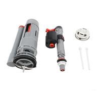 Kit de repuesto de sistema de descarga de inodoro de doble descarga de 24 cm para cisternas, válvula de entrada de agua ajustable (se extiende hasta 33 cm), construcción de polipropileno, blanco