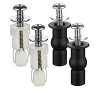 Kit de repuesto de tornillos para asiento de inodoro, 4 tornillos y pernos de acero inoxidable para asiento de inodoro con tuerca de goma y plástico, bisagra con inserto de rosca