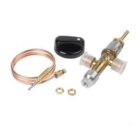 Kit de repuesto de válvula de calentador de patio con sensor de termopar, conjunto de válvula de control de baja presión para calentadores de propano, válvula de gas de tubo de entrada de cobre para