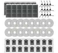 Kit de repuesto para aspiradora, para MOVA, para trouver-Mobius 60 Matrix10 Ultra, 12 filtros, 16 paños de fregona, 16 bolsas de polvo, 12 cepillos laterales para limpieza de suelos de pelo de