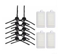 Kit de repuesto para aspiradora robot Ariete Briciola - 10 cepillos laterales y 4 mallas de filtro - Compatible con los modelos 2711 2712 2713 2717 accesorios de limpieza
