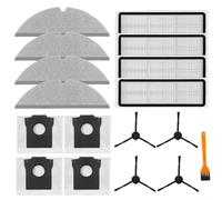 Kit de repuesto para aspiradora robot compatible con Dreame para D20, incluyendo cepillos laterales, filtros, trapeadores, bolsas de polvo y cepillo de limpieza para barrido de esquinas y suelo