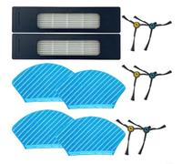 Kit de repuesto para aspiradora robótica RS 770 de Fakir con 6 cepillos laterales, 4 paños de fregona y 2 filtros, ideal para la limpieza diaria del hogar