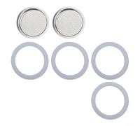 Kit de repuesto para cafeteras Moka Pot Espresso con 2 filtros de acero inoxidable y 4 sellos de junta de silicona que soportan la extracción de café (9 tazas)