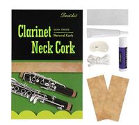 Kit de repuesto para corchos de clarinete, incluye corcho, pegamento, grasa de corcho, cuchillo, cinta adhesiva y papel de lija
