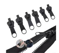 Kit de repuesto para cremallera de 6 piezas para fijación rápida en varios artículos (negro)