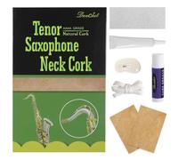 Kit de repuesto para saxofón tenor, accesorios para saxofón tenor, 2 corchos de saxofón, pegamento, grasa de corcho, cuchillo, cinta adhesiva y papel de lija.