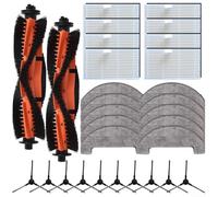 Kit de repuesto premium que contiene cepillo principal de limpieza profunda para barrido de esquinas, filtro y paño de fregona para MOVA S800 E20 Series (B)