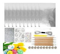 Kit de Repujado de Aluminio | Diseños de Conejito Huevo y Flores para Pascua - Kit de Manualidades con Hojas de Aluminio - para Aula Decoración del Hogar Estudiantes Adultos