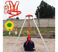 Kit de Rescate Ajustable para Espacios confinados Trípode de Seguridad para pozos de Aguas residuales Trípode de protección contra caídas Trípode de Entrada para Espacios confinados Equipo d