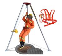 Kit de rescate ajustable para espacios reducidos de 7 pies, trípode de protección contra caídas resistente con cabrestante de 65 pies para un trabajo seguro en alturas, equipo de rescate esencial para
