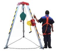 Kit de rescate, Equipo for espacios confinados ajustable con dispositivo de autobloqueo, kit elevación pozos rescate for alcantarillado(With 32ft Fall Arrestor,2600lbs)