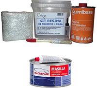 Kit de Resina de Poliéster Quimibase + Fibra De Vidrio (Mas macrepair masilla universal 2kg)
