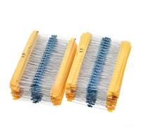 Kit de resistencias de película metálica de 130 tipos 1/4 W, 1 ohm-3 Mohm, 2600 piezas, 20 unidades de cada 1% de tolerancia, paquete de resistencias para reparación de electrónica Hobby con caja de