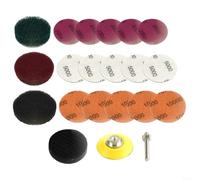 Kit de restauración de faros con almohadillas de fregado de 2 pulgadas y múltiples discos de lijado de grano para pulir faros de plástico transparente
