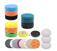 Kit de restauración de Faros Delanteros de Coche de 41 Piezas de 3 Pulgadas, Discos de Lijado con Almohadilla de Respaldo, estropajos, esponjas de Lana for pulir y Almohadillas de Pulido.