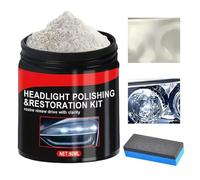 Kit de restauración de faros delanteros, polvo de pulido de vidrio de vehículo de 80 ml, polvo restaurador de luz trasera para automóvil, camión, SUV, parabrisas, hogar, cocina, baño, ventana
