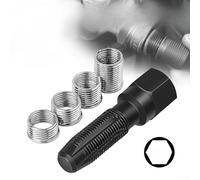 Kit de restauración de roscas de encendido por chispa, 5 piezas, para M14, para grifo de acero de alto carbono M16, y juego de troqueles para una fácil reparación de roscas dañadas sin extracción de
