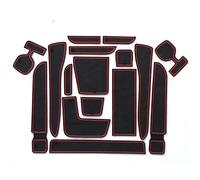 Kit de Revestimiento Alfombrillas con Ranura Puerta Coche Accesorios Interiores Esteras Surcos Almohadilla Antideslizante Posavasos Goma para Wish 20 A Serie(Rojo)