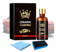 Kit de revestimiento cerámico para coche, 50 ml, de larga duración, alto brillo | Hydrophobic Ceramic Coating Agent - for Automotive RV SUV Sedan Truck Paint Glass Wheel Windshield Protection