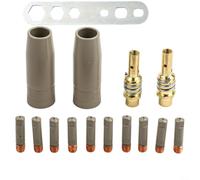 Kit de revestimiento de boquilla de soldadura para protección de 15 piezas para sistemas 15AK con compatibilidad de tamaño estándar y tratamiento resistente a la escoria (0,6 mm)