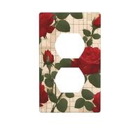 Kit de revestimiento dúplex Many Red Roses, 11,4 x 7 cm, para interruptores de enchufe de luz (1 pieza).