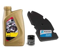 Kit de revisión de filtro de aire y aceite para Piaggio mp3 125 y 250 original ENI 5W-40