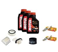 Kit de revisión y cambio de aceite para motocicletas Yamaha T-MAX 500 formado por: aceite 7100, filtros y bujías 2004, 2005, 2006 y 2007