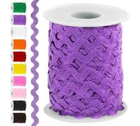 Kit de ribete Swpeet Purple Rick Rack - Ribete de flecos ondulados para costura de 27 yardas, cinta para envolver regalos, manualidades, ropa y fiestas