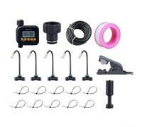 Kit de riego automático por goteo con temporizador 360 boquilla ajustable sistema de riego de jardín de conexión rápida, 5 m, 26 piezas (5 m)
