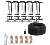 Kit de riego automático por goteo, sistema de riego de bricolaje, flujo ajustable, entrega eficiente de humedad para macetas, jardines de invernadero (15 m)