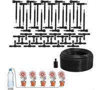 Kit de riego automático por goteo, sistema de riego de bricolaje, flujo ajustable, entrega eficiente de humedad para macetas, jardines de invernadero (20 m)